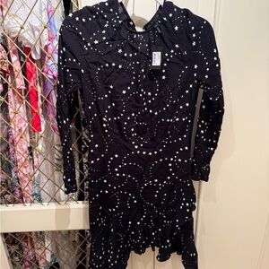 Maje Midnight Blue Dress with White Stars